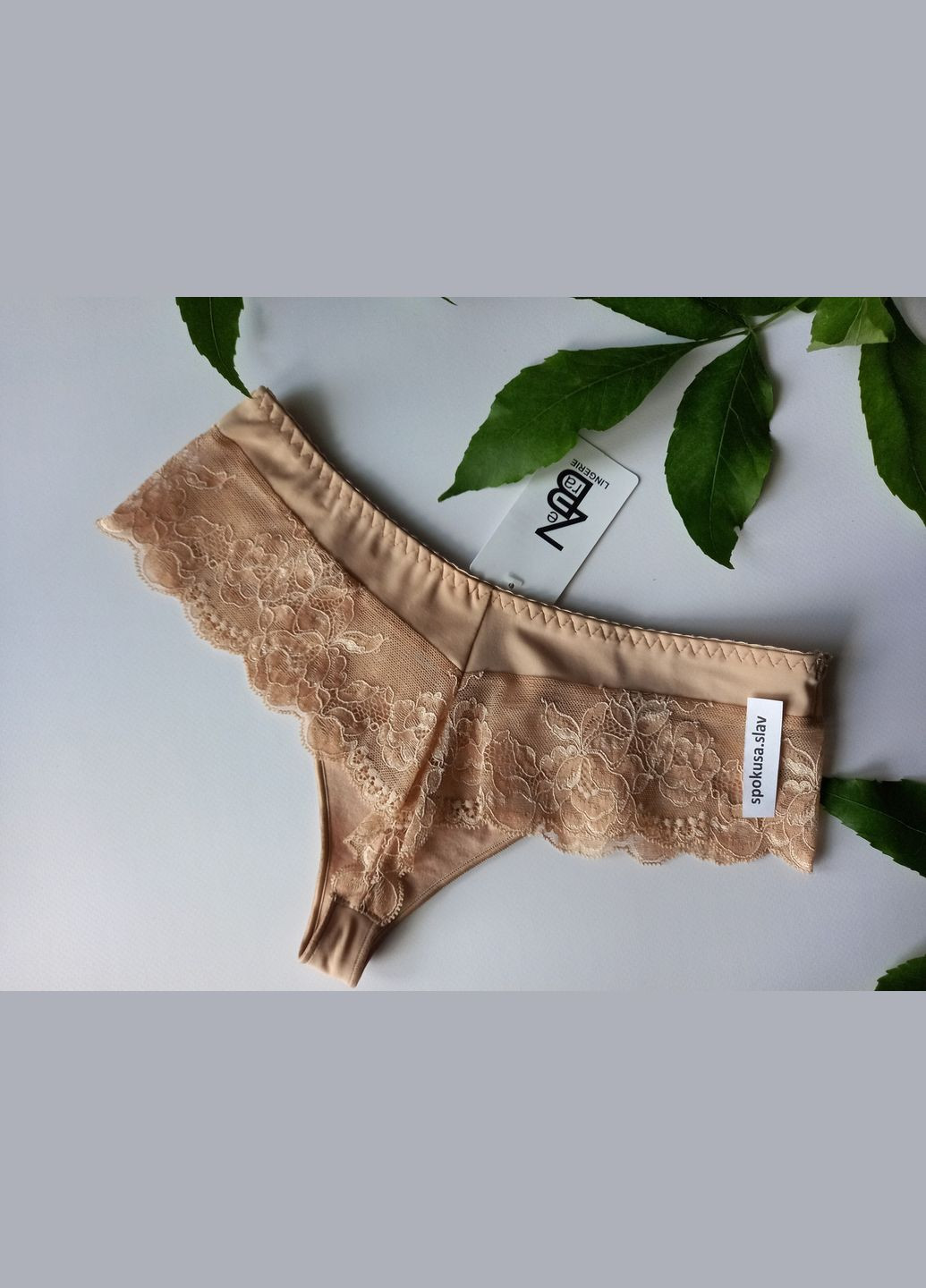 Жіночі трусики бежеві з мереживом 715500 розмір Zebra (368788000)