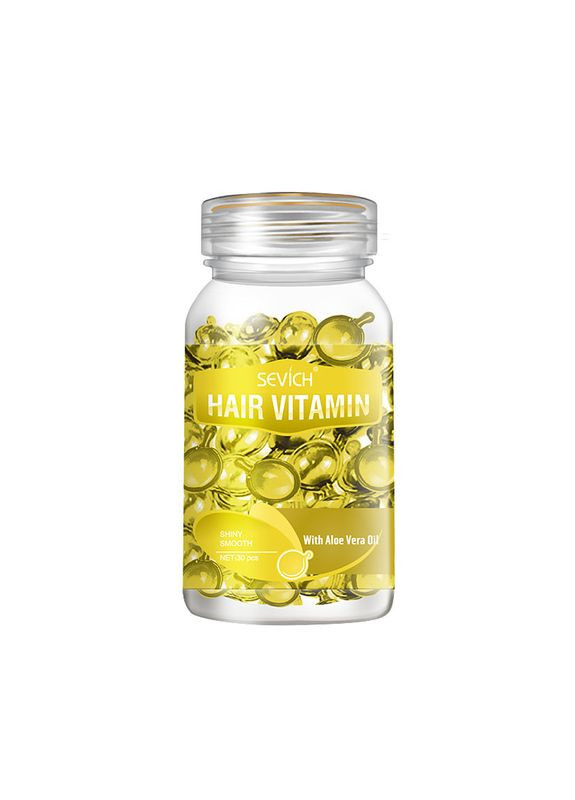 Капсулы для светлых волос Hair Vitamin с маслом Алоэ Вера питание и блеск желтые 30 капсул 3шт Sevich (352013157)