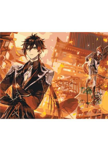 Картина по номерам Аниме. Геншин Импакт Джонли и Тарталья" 40x50 см Origami (361417657)