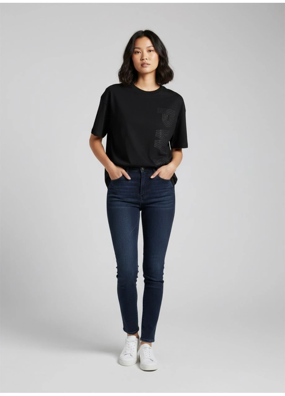 Футболка женская черная Oversize 100% хлопок "PWY BLACK" с принтом No Brand (401175129)