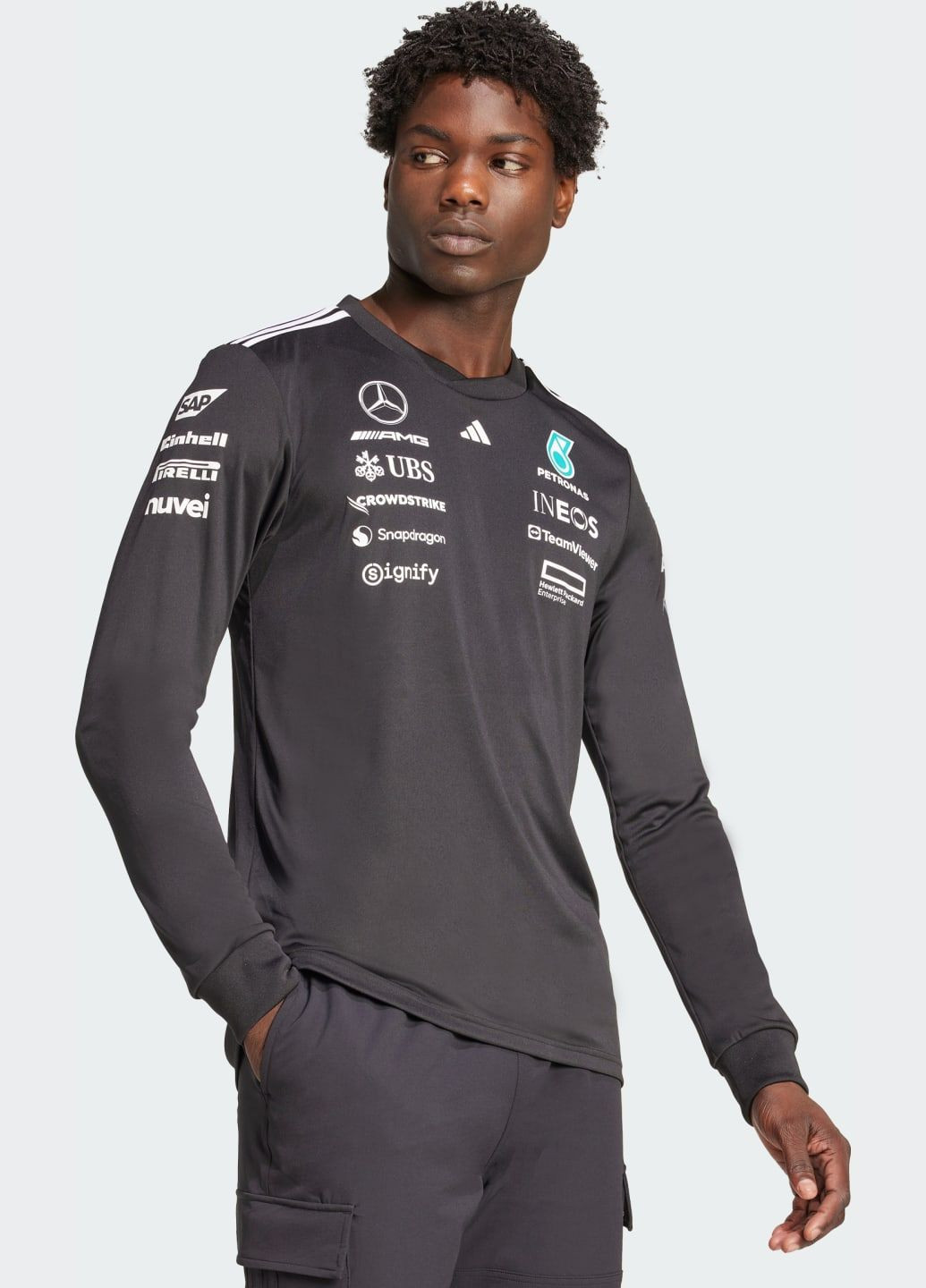 Джерсі Mercedes - AMG Petronas Formula One Team Driver adidas логотип чорний спортивні