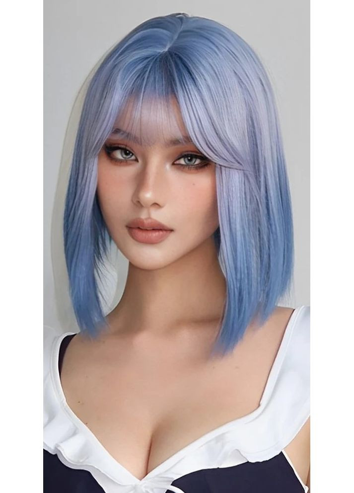 Парик яркий каре термо с затемненными корнями и концами омбре синий (LC1138) No Brand (370289758)