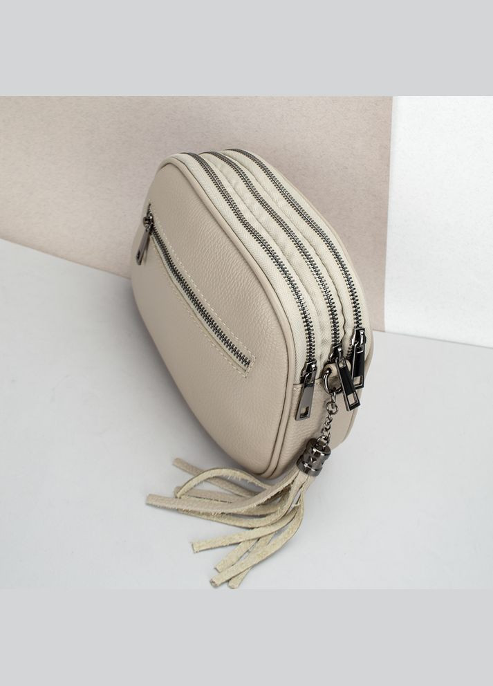 Сумка женская кожаная кросбоди на 3 отделения 03106 капучино Virginia Conti (325666563)