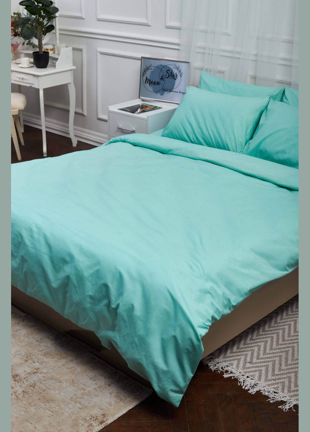 Комплект постельного белья King Size 220x240 наволочки 4х70х70 Бязь Gold Люкс (MS-820001186) Moon&Star Mind (285716930)