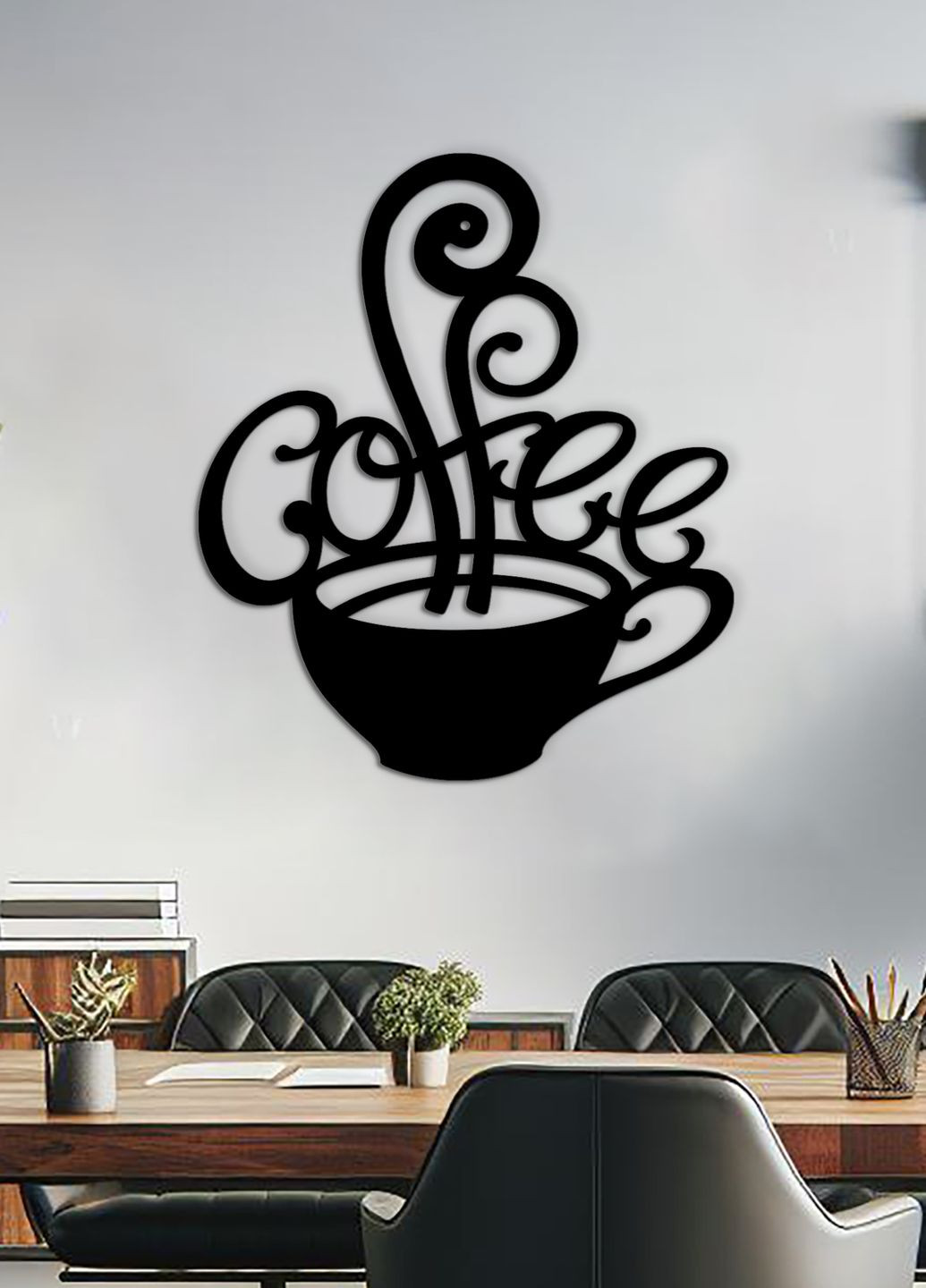Сучасна картина на кухню, декоративне панно з дерева "Філіжанка кави", стиль мінімалізм 20х23 см Woodyard (291843112)