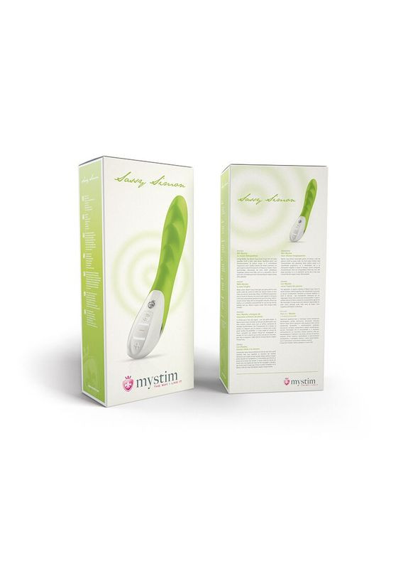 Мощный вибратор Sassy Simon Green с двумя моторами и стимулирующим рельефом Mystim (369947545)
