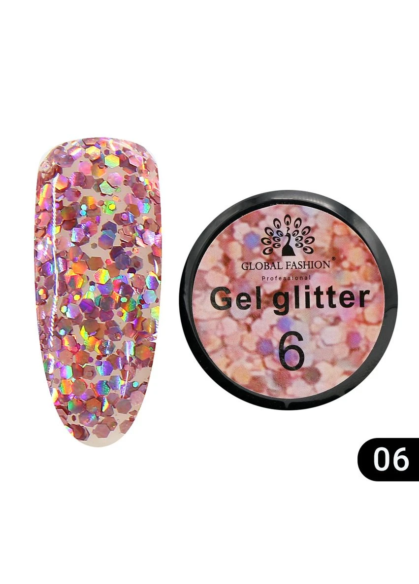 Глиттер гель 5 г, Glitter gel 06 Global Fashion (392937239)