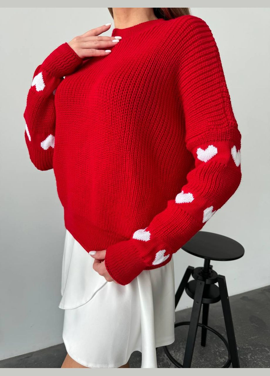 Красный демисезонный свитер No Brand