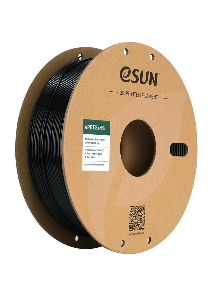 Пластик для 3D-принтера ePETG+HIGH SPEED 1,75mm 1kg SOLID BLACK (EPETG+HS-P175SB1) eSUN (401534741)