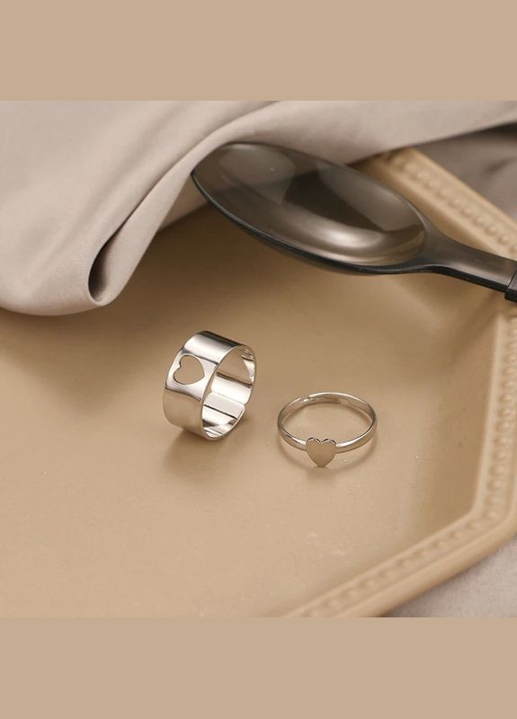 Набір кілець 2шт серцем регульовані парні кільця для двох закоханих No Brand (340463704)