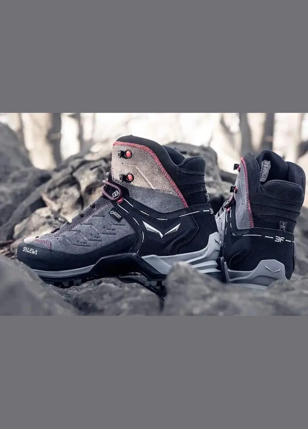Черевики з Gore-Tex MS MTN Trainer MID GTX Charcoal-Papavero Salewa (339767914)