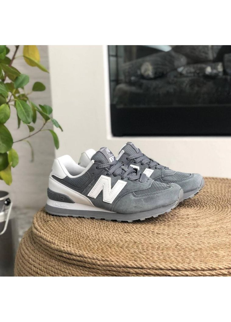 Серые демисезонные кроссовки мужские new balance 574 grey white нью беланс 574 No Brand