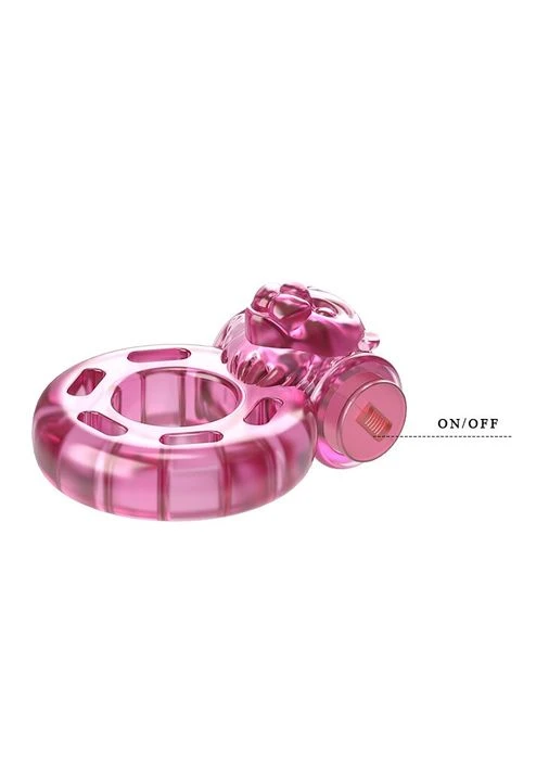 Ерекційне кільце з вібрацією і стимуляцією клітора Vibrator & condom LyBaile (386756287)
