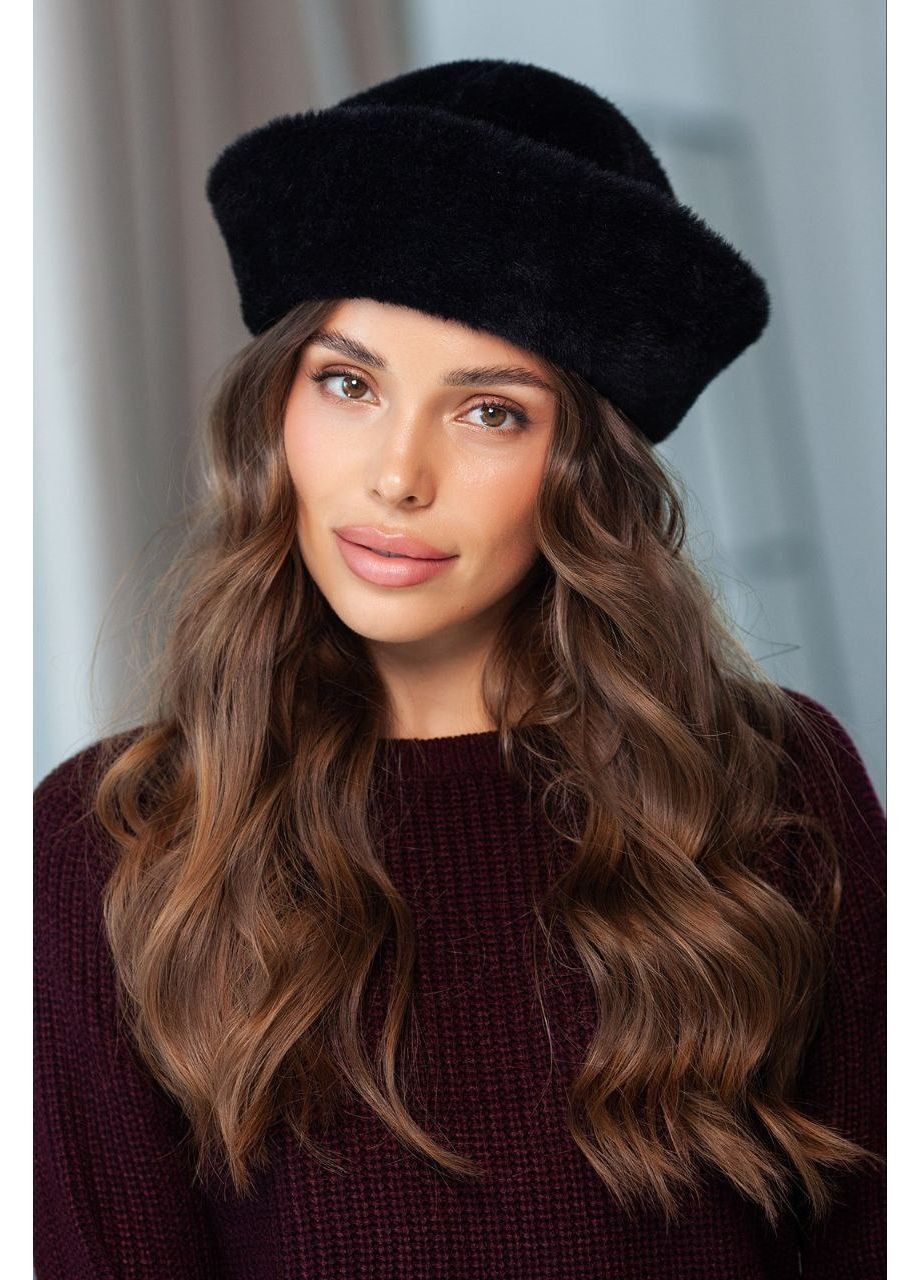 Шапка з еко хутра, колір Чорний Fashion (365072510)