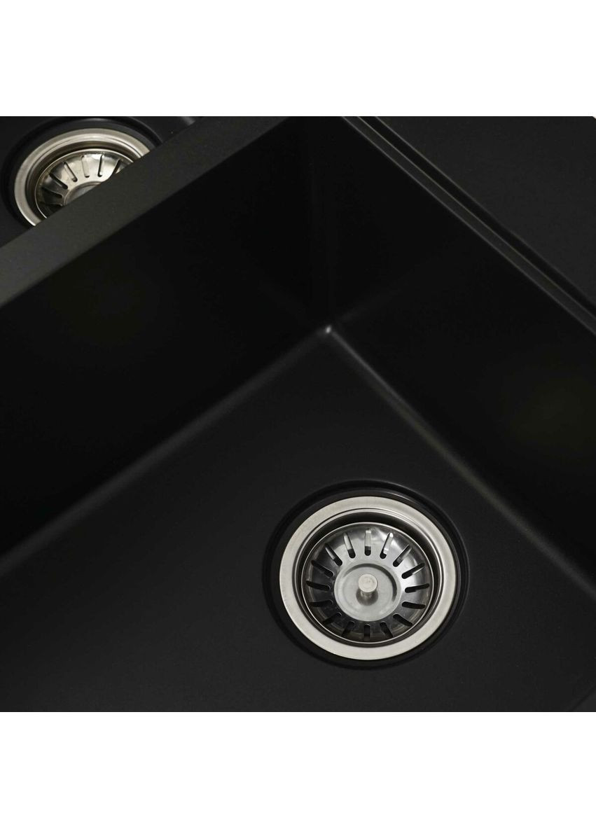 Гранитная мойка для кухни 7850 HARMONY матовая Черная Valeso (336937520)