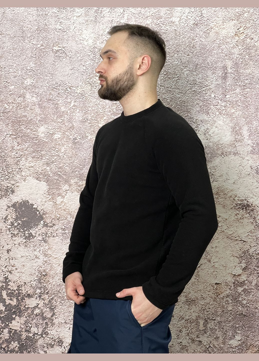 Чорний світшот чоловічий флісовий чорний Intruder (312488895)