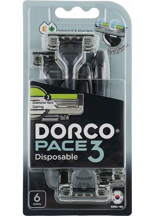 Бритва одноразова з 3 лезами Pace Disposable 3 6шт (966670-30739) Dorco (365800596)