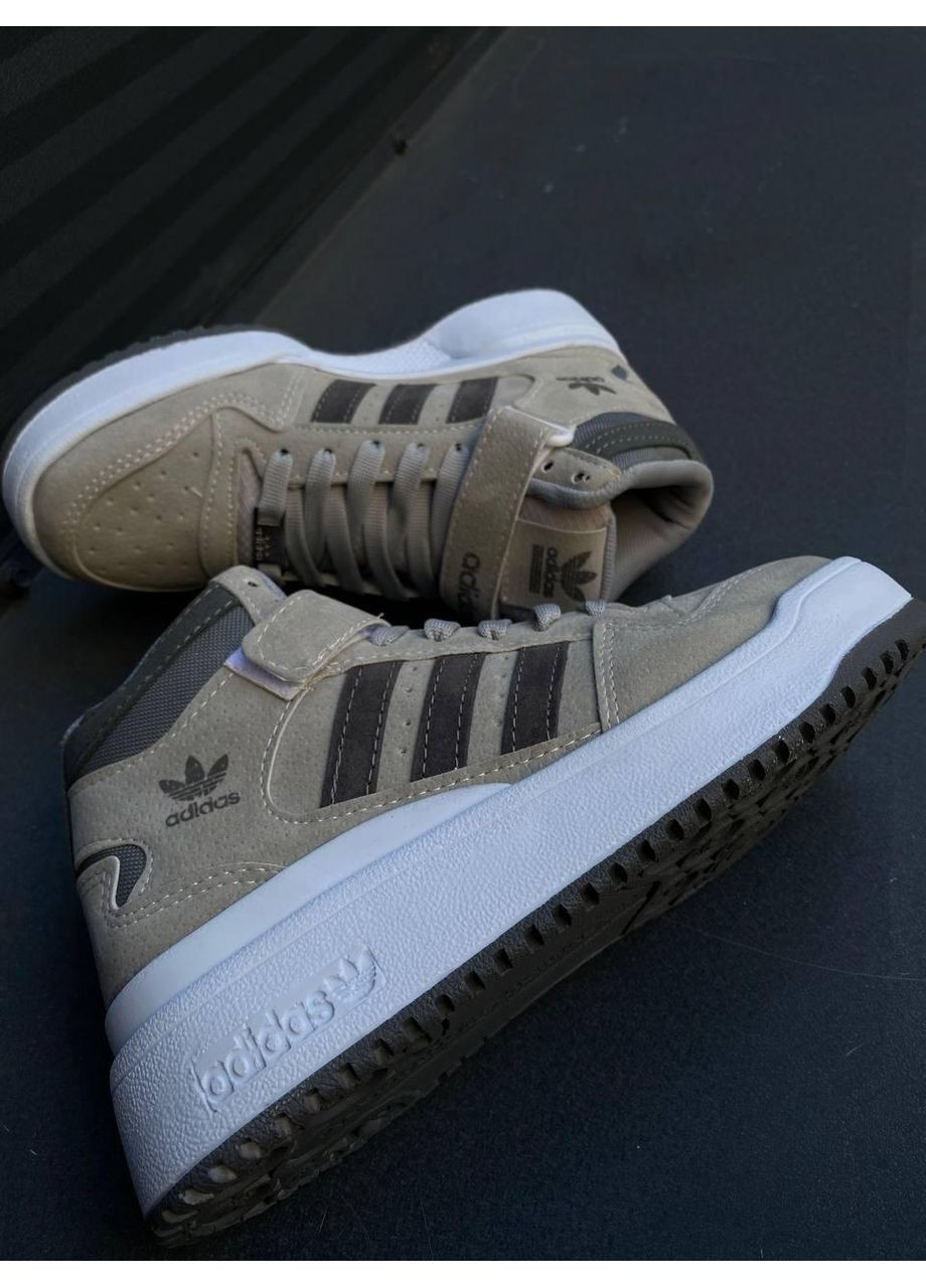 Сірі Осінні кросівки чоловічі adidas forum 84 hight grey white адідас форум 84 No Brand