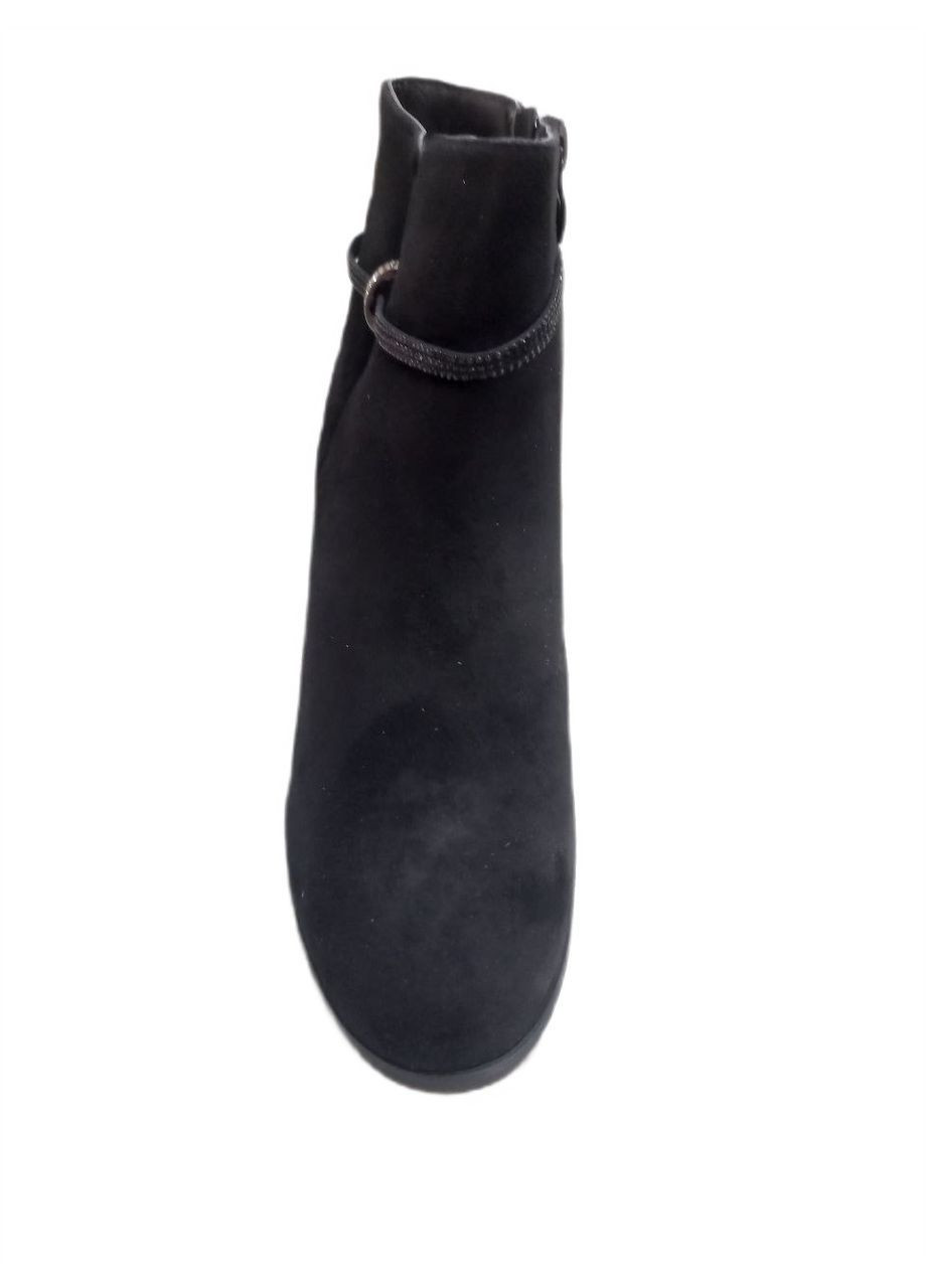 Осенние ботинки женские замшевые деми на каблуке Gallop Lin со стразами из искусственной замши