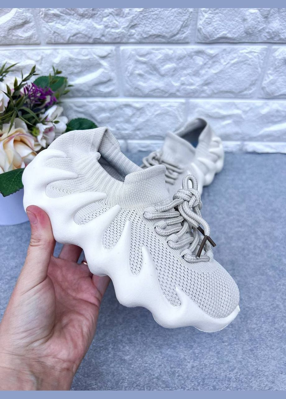 Бежевые модные кроссовки унисекс No Brand