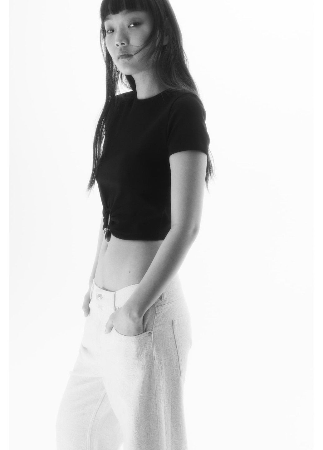 Жіноча трикотажна футболка-топ Н&М (58216) XS Чорна H&M - (323765722)