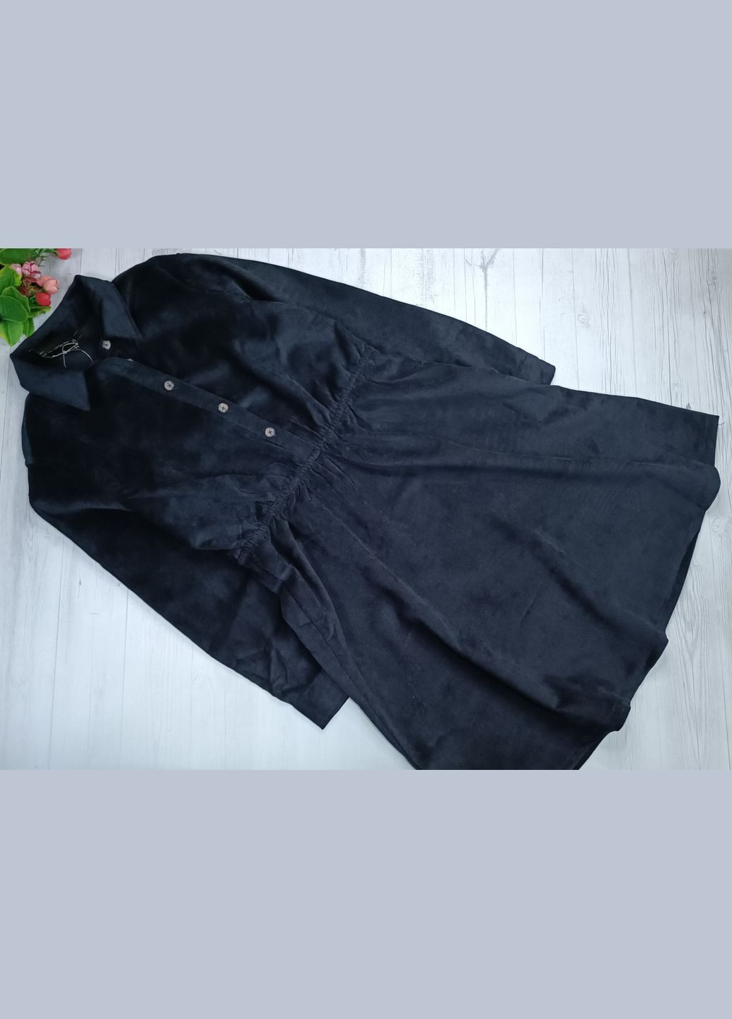 Черное кэжуал вельветовое платье для женщины Esmara однотонное