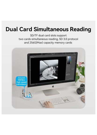 Концентратор 3.5m/PD/DC100W12-in-1 (TPHWC-EU) Vention USB3.1 Type-C to HDMI/VGA/USB3.0x3/RJ45/SD/TF/TRRS (366648247)