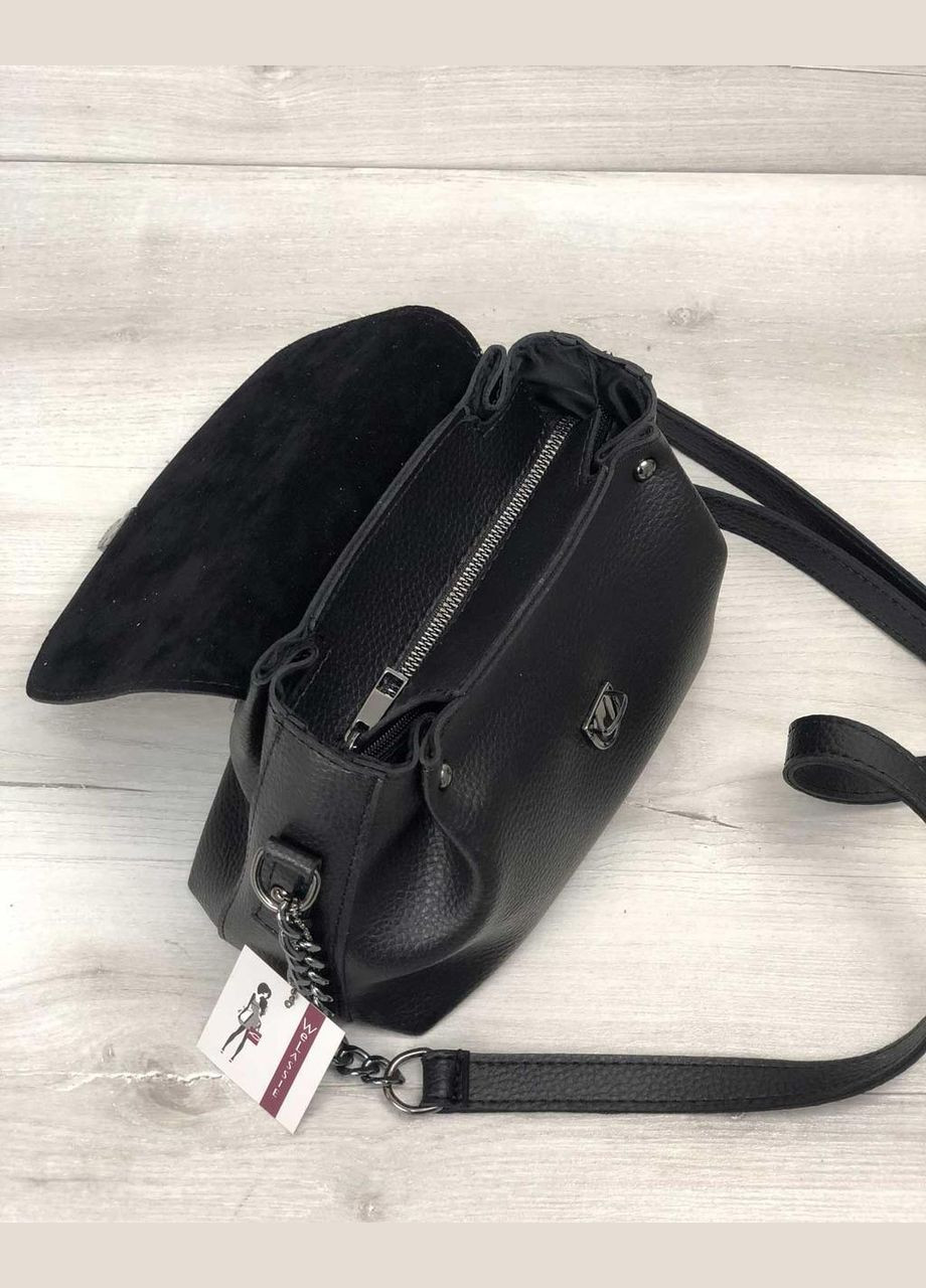 Женская сумка кросс-боди с длиным ремнем на плечо «Софи» черного цвета WeLassie (298570067)