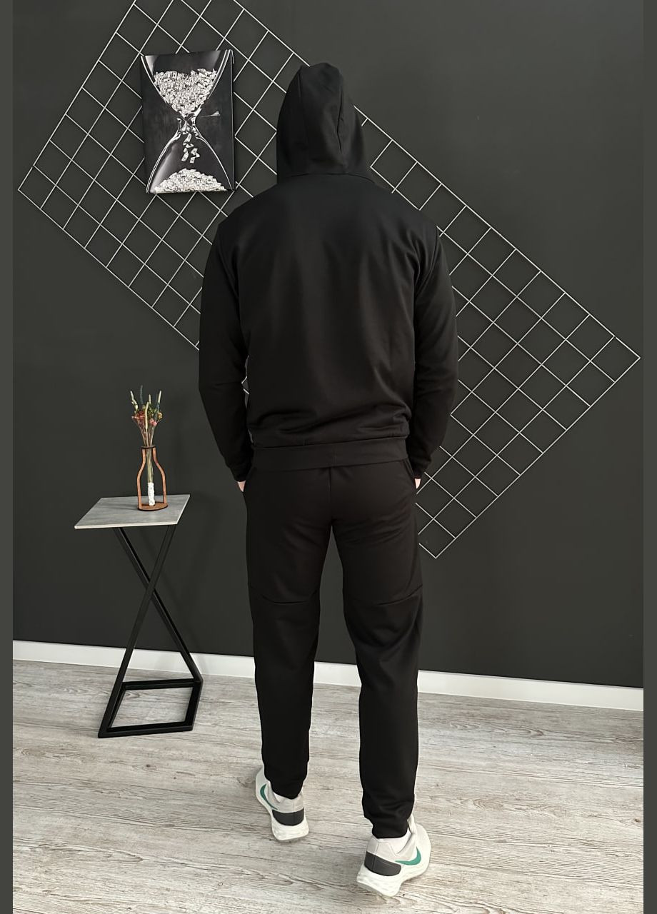 Чорний демісезонний демісезонний спортивний костюм герб код нації чорний худі + штани (двонитка) Vakko