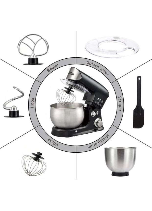 Кухонний тістоміс з чашею ZP-064 планетарний міксер на 4 літри та 3 насадками 3200W Zepline (334844615)