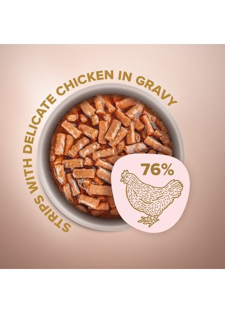 Вологий корм для котів Selection смужки з куркою у соусі 85 г B5631801 Club 4 Paws (358494981)