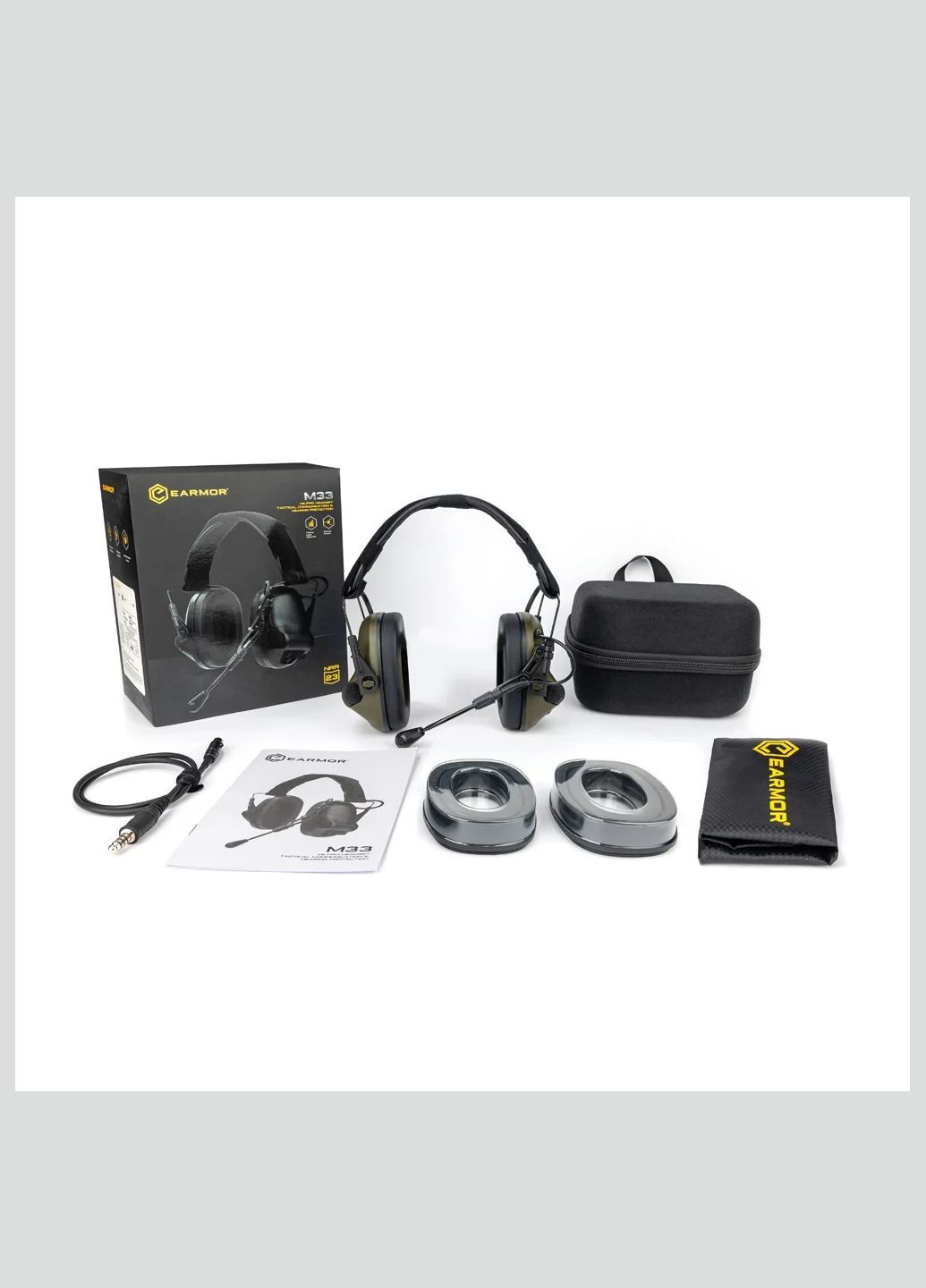 Активні захисні навушники M33 (FG) Olive з Bluetooth та гарнітурою (M33-FG) Earmor (314812106)