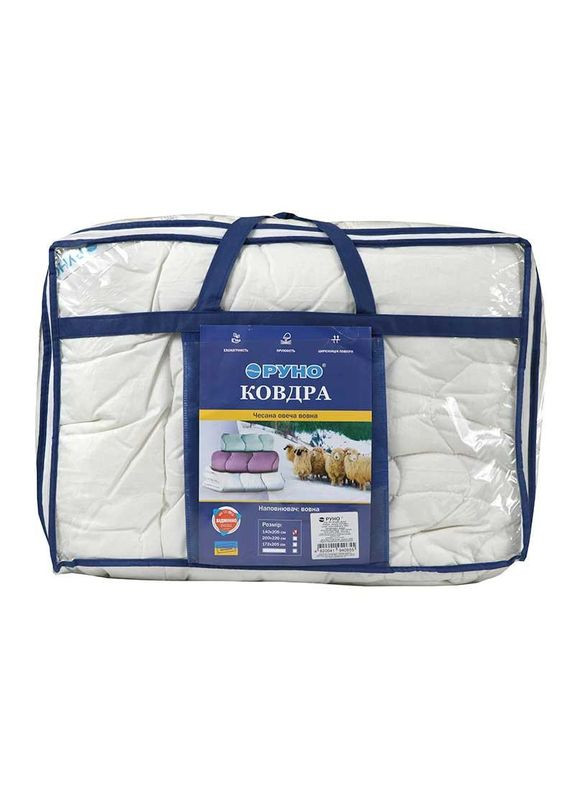 Одеяло - Elite шерстяное тик теплое белое полуторное 450 гр/м2 (100001601) Руно (307413811)