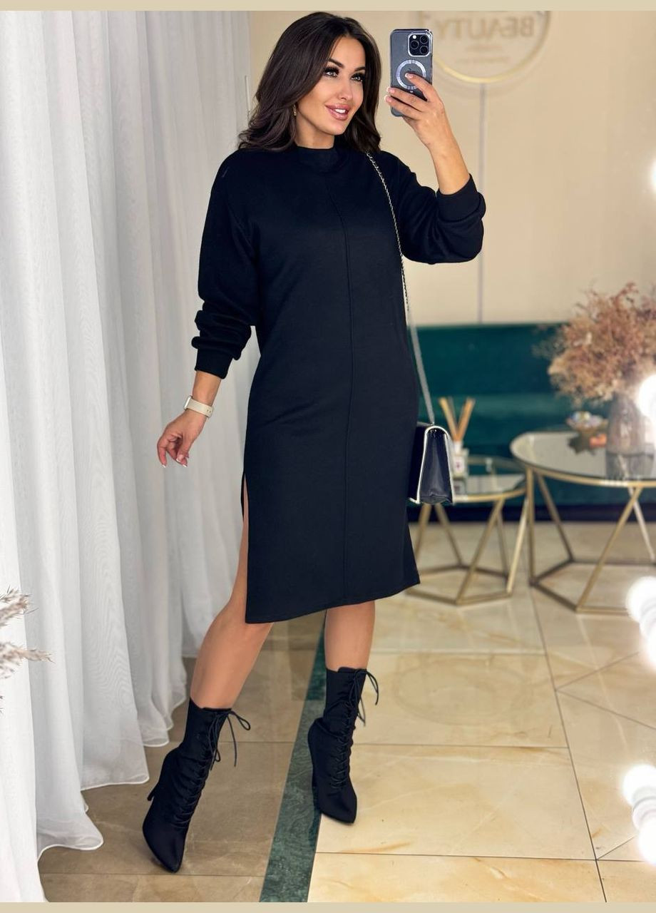 Чорна ділова, повсякденний, кежуал, джинсова сукня жіноча No Brand однотонна