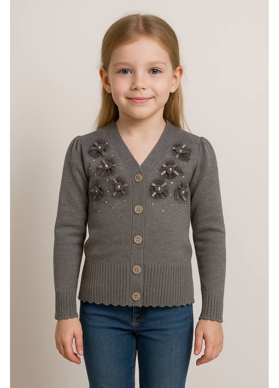 Серый демисезонный кардиган Модняшки