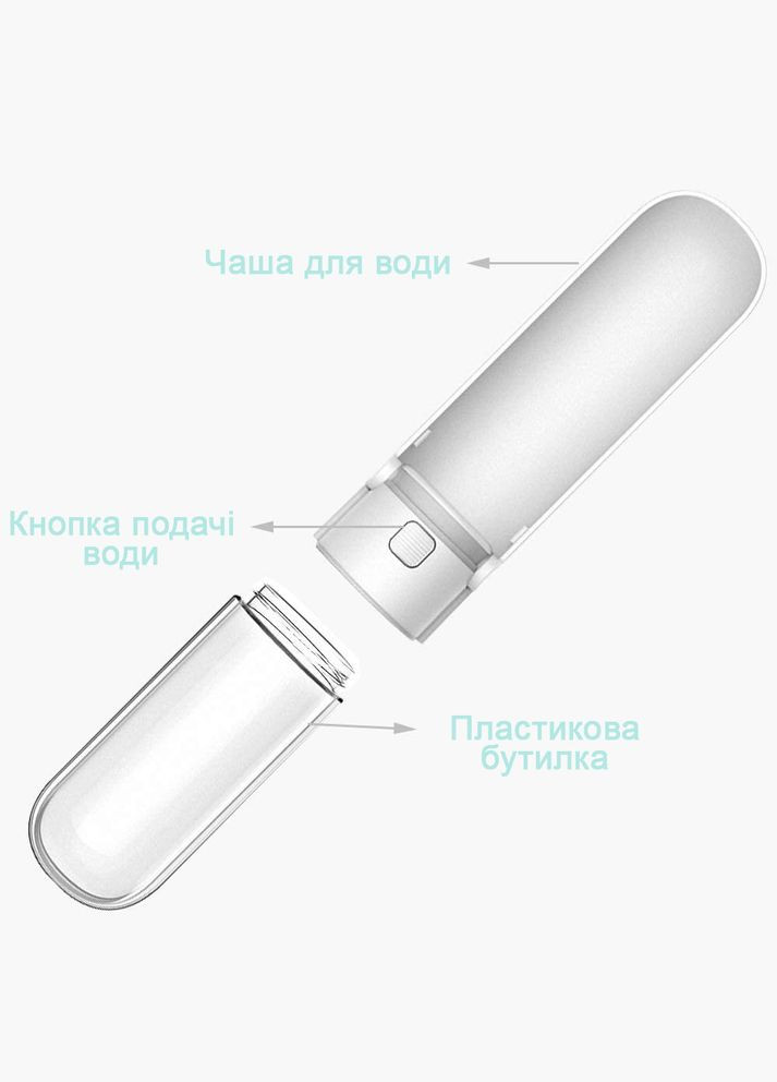 Портативна поїлка 420 мл, похідна пляшка для собак зі шнурком Білий Redminut (299915523)