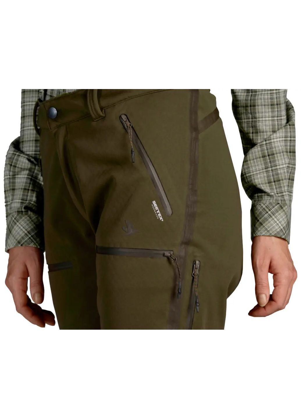 Зеленые демисезонные брюки No Brand