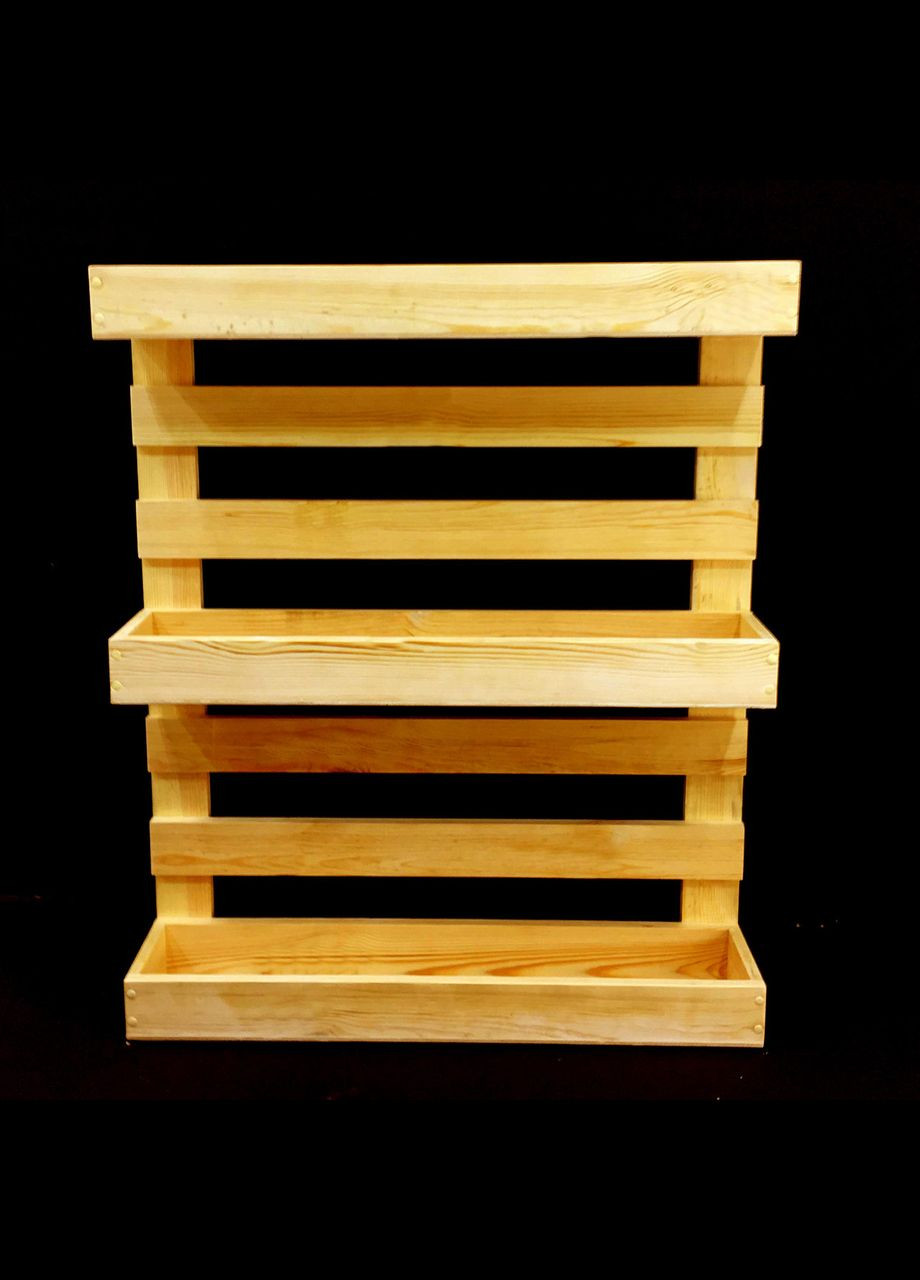 Полиця настінна для квітів з дерева Табоан ваніль (ЦВС-005802) No Brand (328227452)