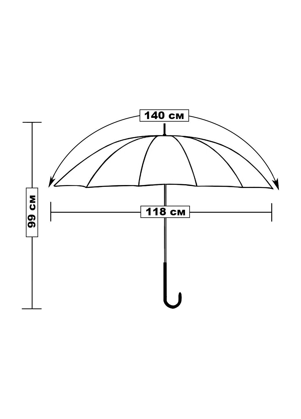 Чёрный зонт-трость 7165-01 полуавтомат чёрный Parachase большой система антиветер (314709844)