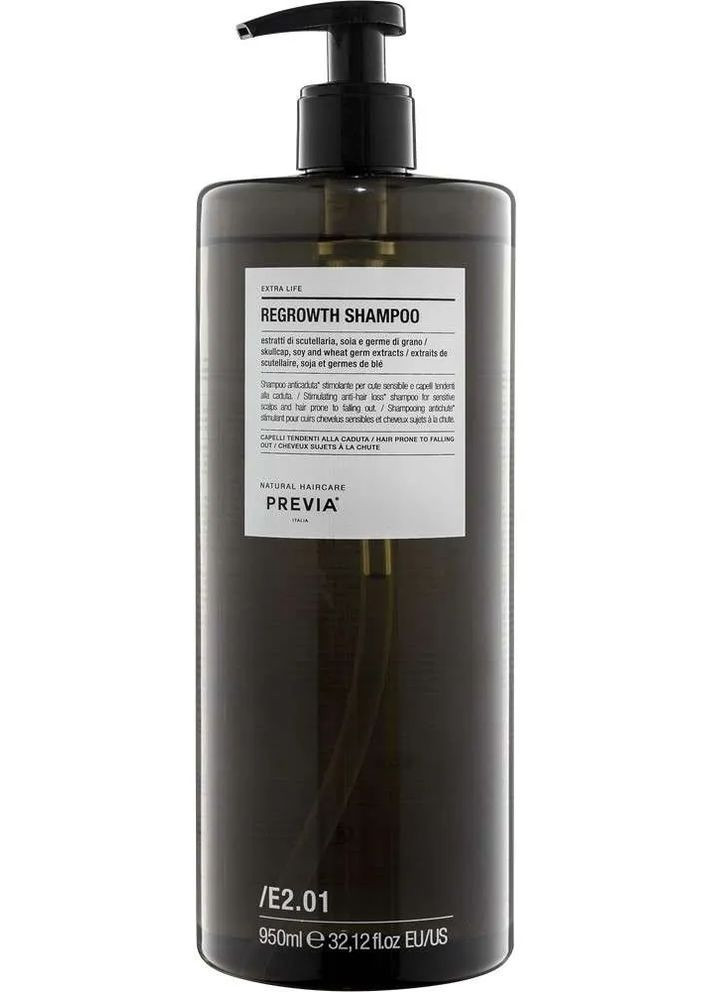Шампунь проти випадіння волосся Extra Life E2.01 Natural Haircare Regrowth Shampoo 950ml (1454801-29086888) Previa (368623150)