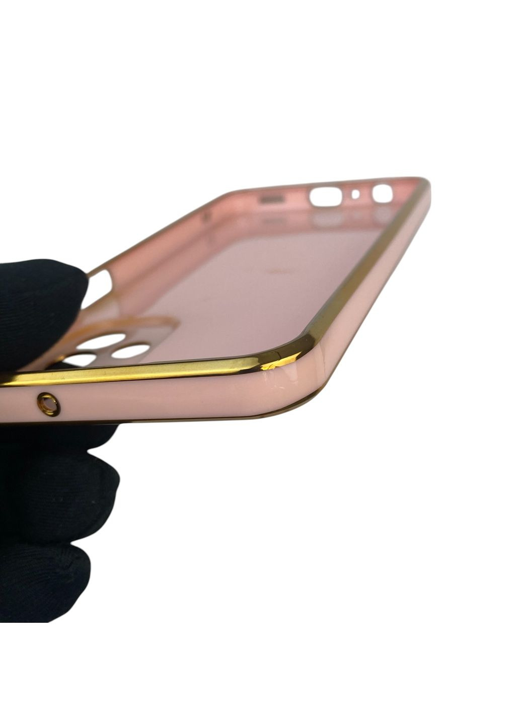 Чохол для Galaxy A23 4G (SM-A235F) з кільцем-підставкою із золотою окантовкою на самсунг а23 пудровий gs1 Samsung (366230824)