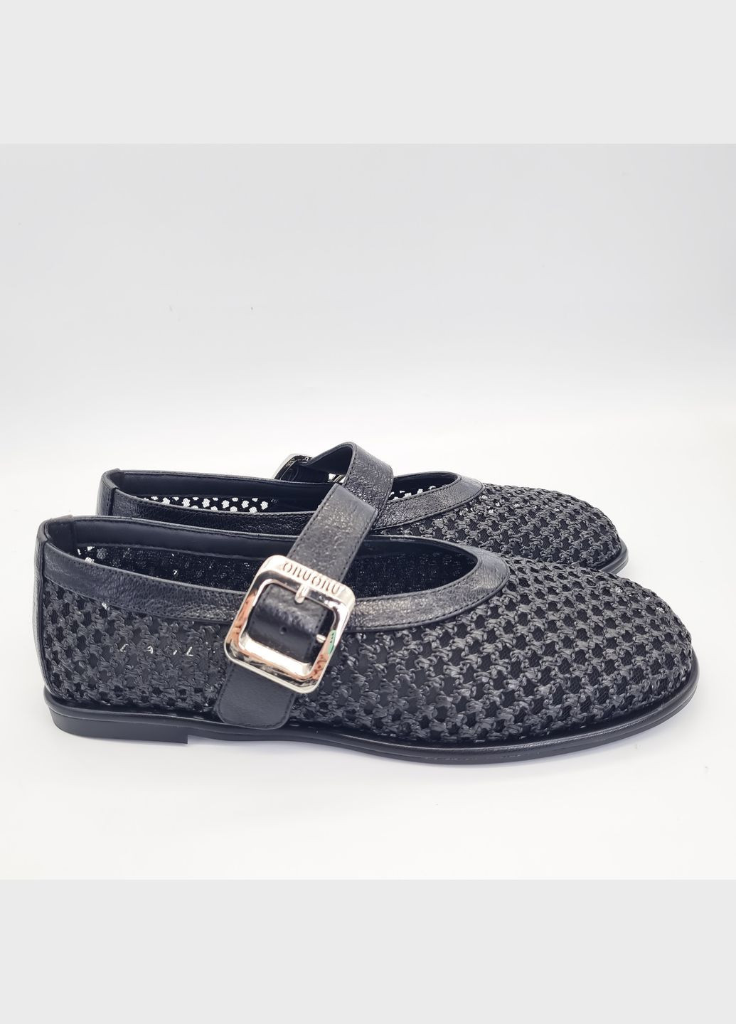 Женские балетки (р) текстиль/кожа 0-1-1-h-1783-z-56-n-126-n-74 Danler | чёрные (315746864)