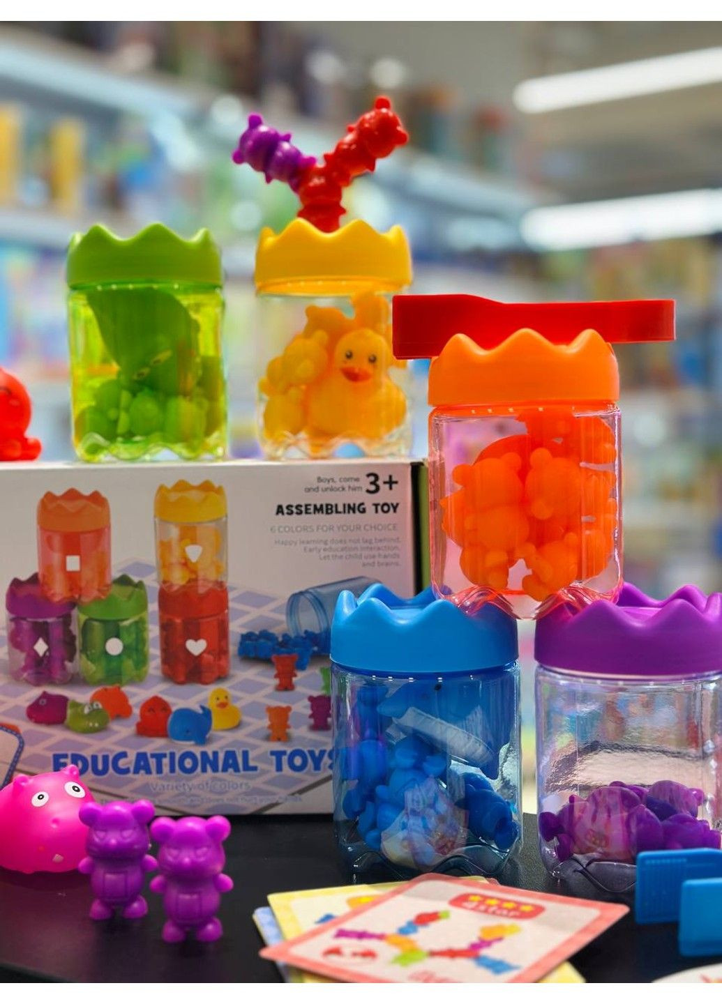 Развивающая игра - сортер Монтессори 98 детали, карточки с заданиями, щипцы No Brand (323159655)