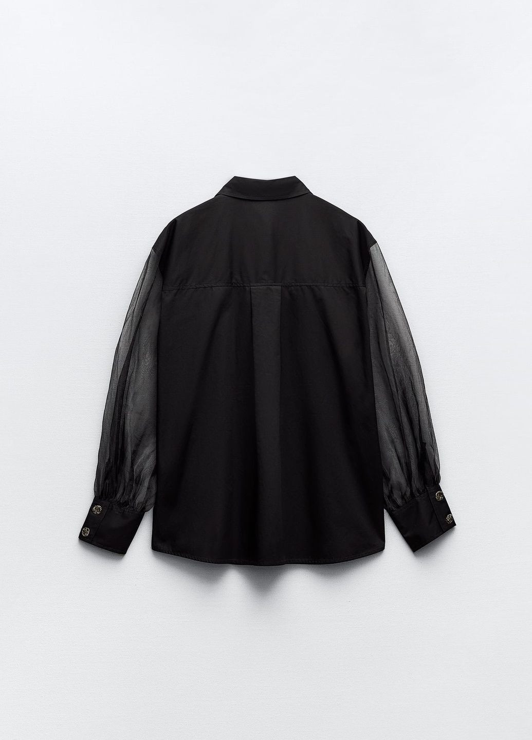 Черная вечерний рубашка однотонная Zara