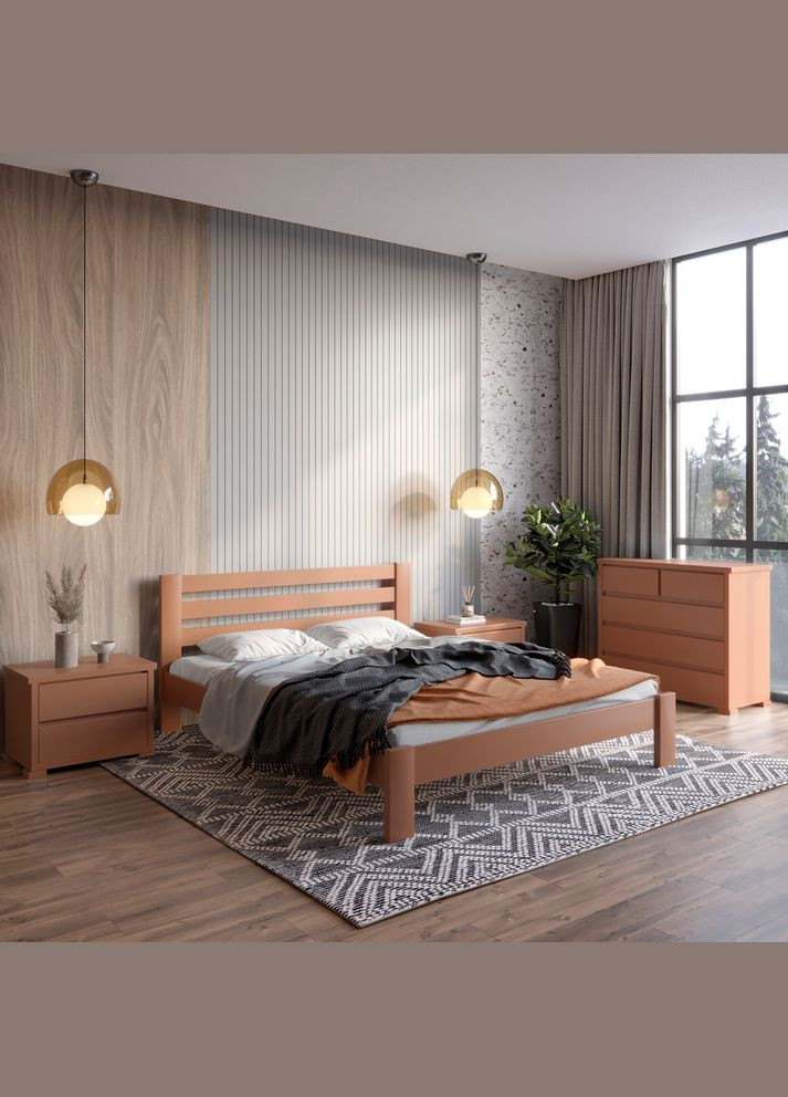 Полуторная деревянная кровать Колумбия (RAL8025) 120х200 см (MBG-3332) Mebigrand (366085805)