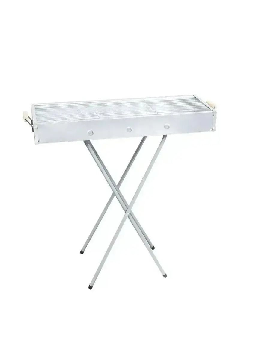 Переносний мангал барбекю гриль BARBECUE TRAY 770SS MD-008 70х30х70 см з решіткою, металевий портативний мангал Domotec (363833282)