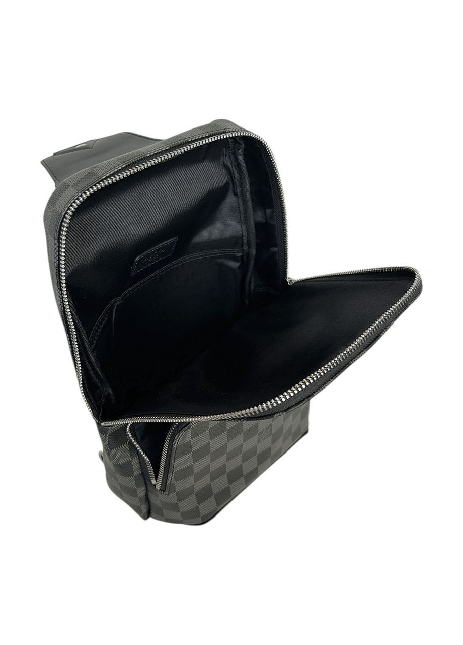 Чоловіча нагрудна сумка з єко-шкіри 2195A(NEW) чорна 31 х 20 х 11 No Brand (372744545)