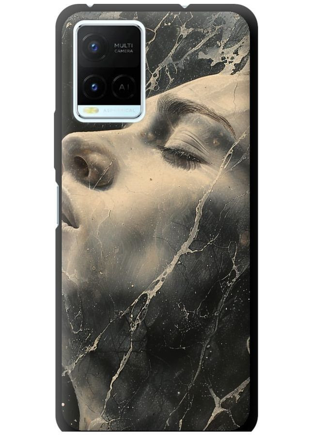 TPU черный чехол 'Мраморная женщина' для Endorphone Vivo Y21 (285702036)