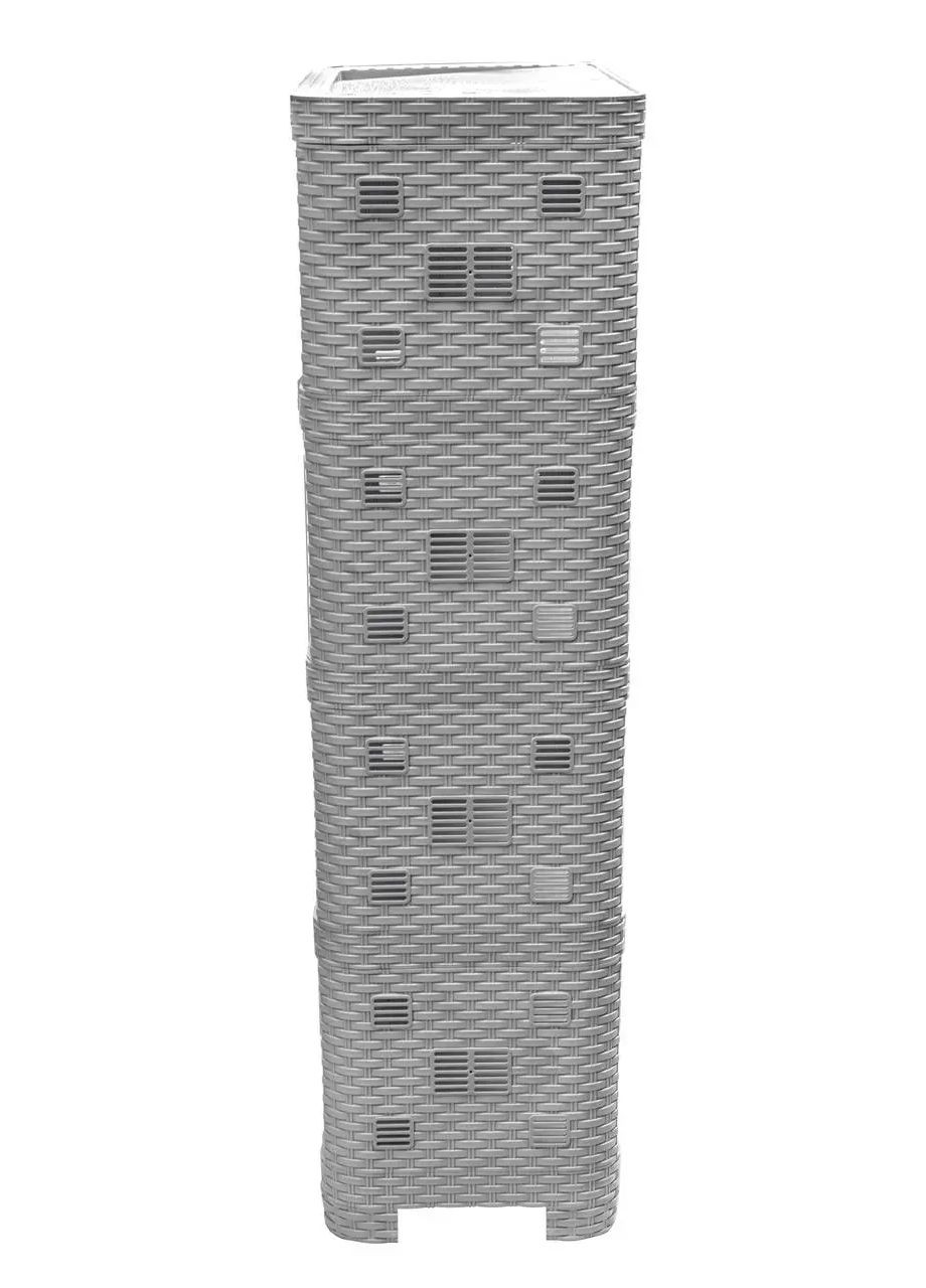 Етажерка пластикова "Ротанг" на 5 ярусів сіра Полімер Гарант (351902607)