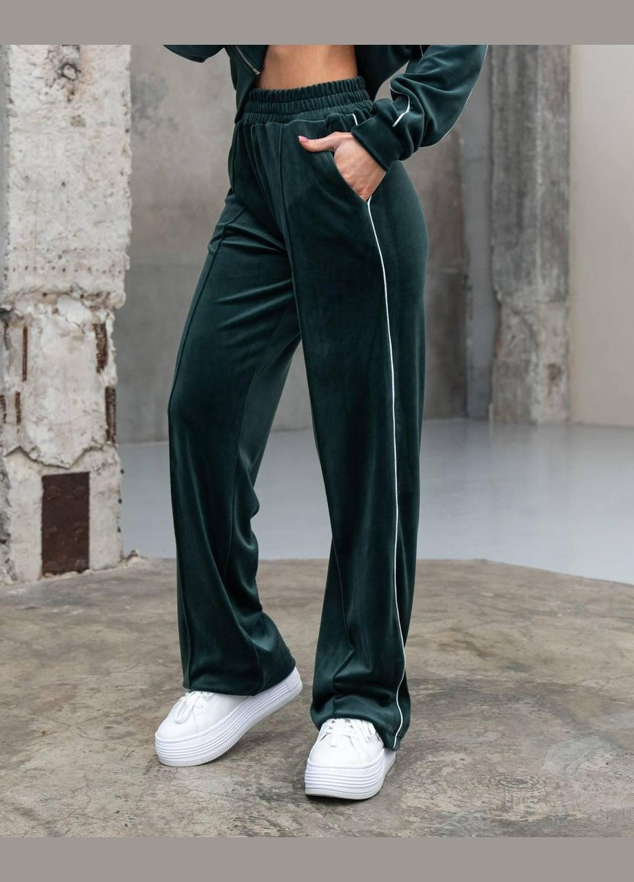 Женский велюровый костюм Изумрудный No Brand (326842578)